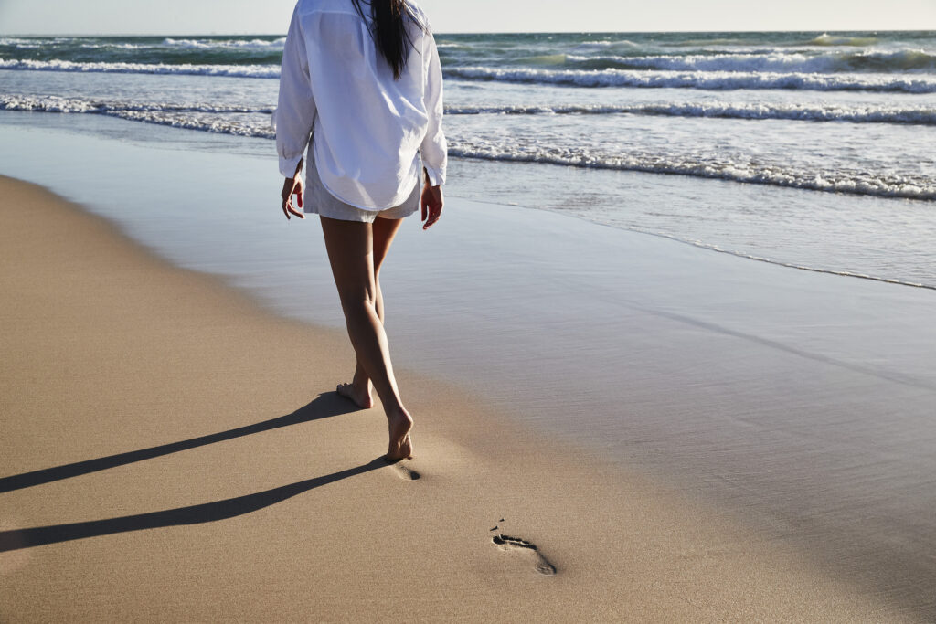 Walking along the beach